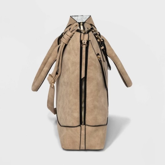 💚VR NYC Zipper Satchel Handbag - Tan - Picture 4 of 4